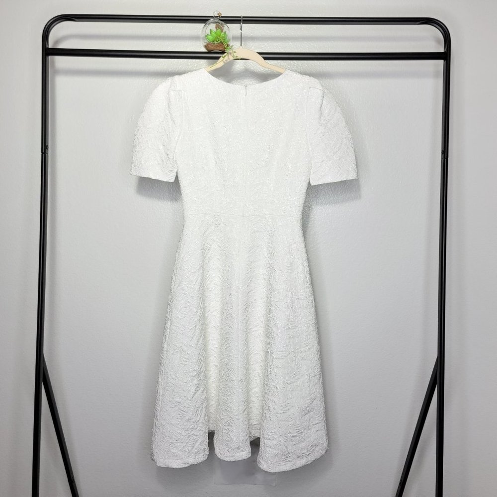 Sifa Fashion White Leaf + Flower Applique Dress - Picture 8 of 10